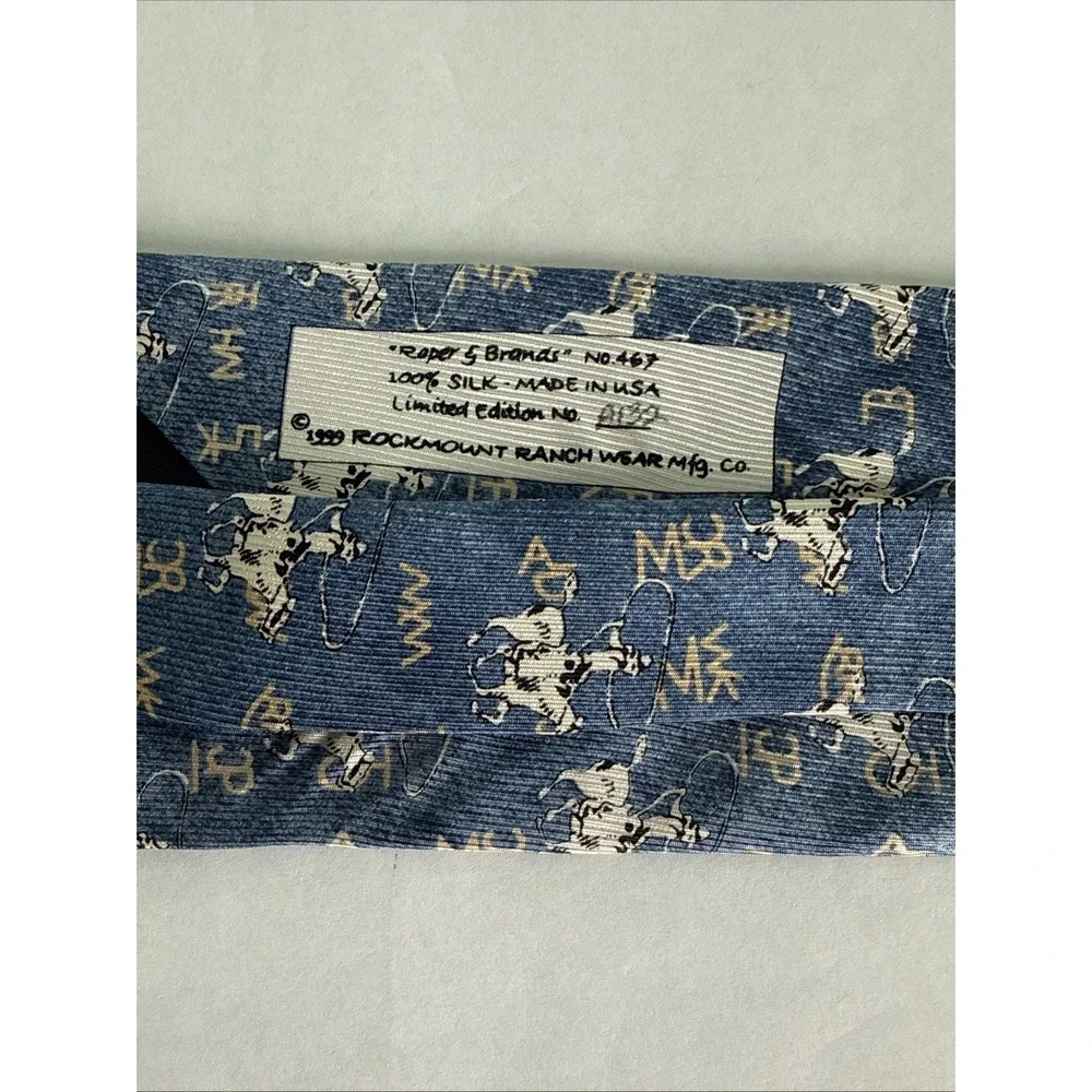 Vintage Rockmount Ranch Wear Tie #467 Roper Western‎ Cowboy Limited Edition Silk